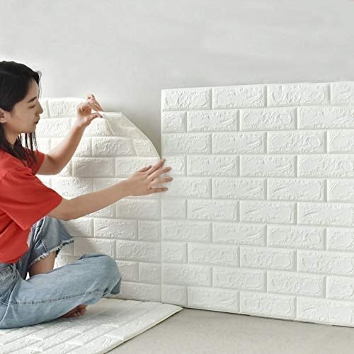 3d Wall Stickers Faux Brick White Brick | Bedroom Home Decor Waterproof Self Adhesive Living Room