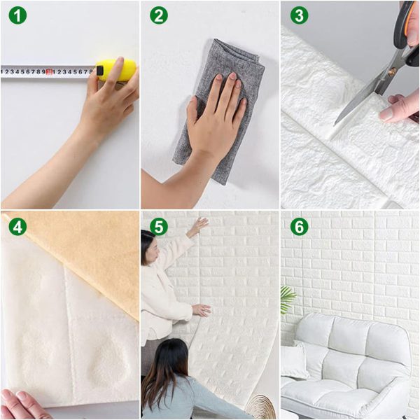 3d Wall Stickers Faux Brick White Brick | Bedroom Home Decor Waterproof Self Adhesive Living Room