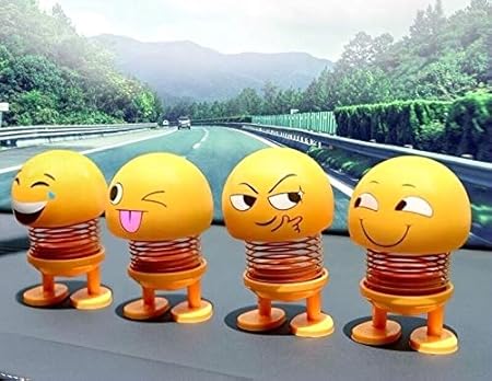 6 Pcs Emoji Bobble Head Dancing Toys Car Decoration