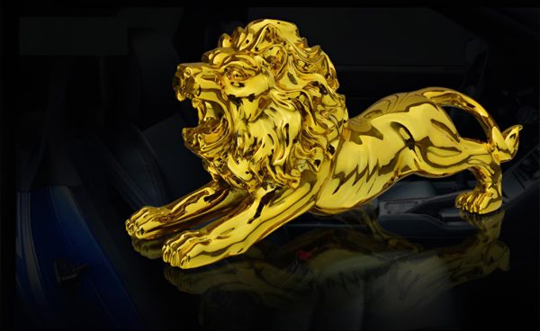 Golden Lion Car Dashboard Decoration Modern Abstract Style Resin Panther Statue