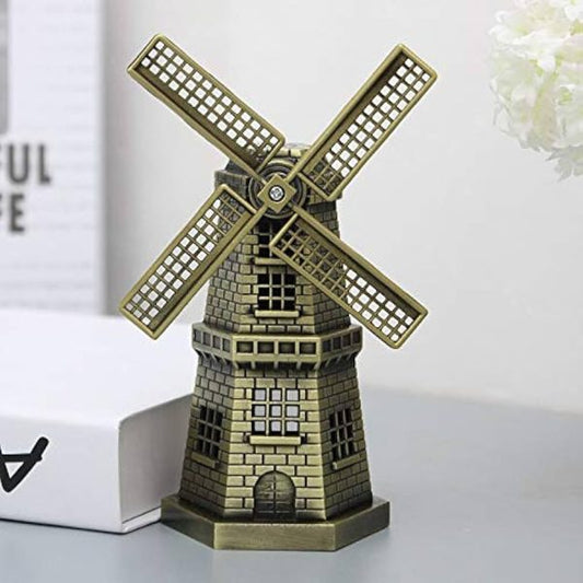 Rotatable Wind Mill Metal Monument For  Office